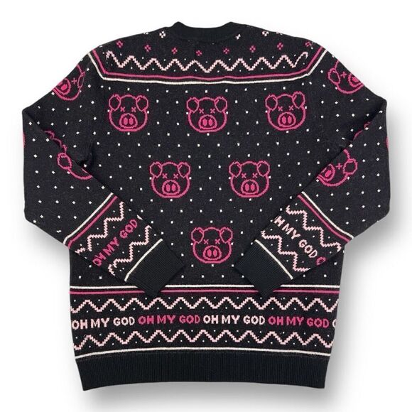 Shane Dawson Killer Merch Pig Oh My God Pig Sweater Pink Black Size Large - Picture 6 of 6